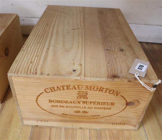 A case of twelve bottles of Chateau Morton Bordeaux Superior 1999